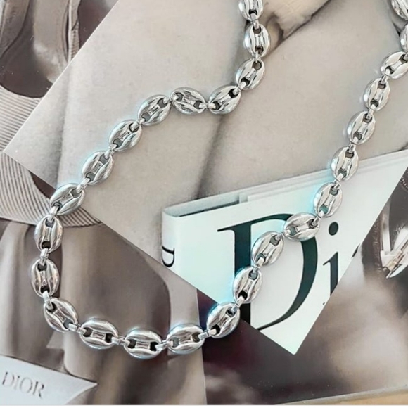 Mariner Chain, GOLD POP TOP CHAIN LINK NECKLACE,or Silver - Picture 1 of 4